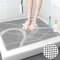 Duschmatte rutschfest 80x80 cm, Komfort Weiche-Massage-Badematte mit Drainage, Schnelltrocknende Badezimmermatten, Waschbare PVC-Luffa-Duschmatte für Duschkabine Grau