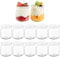 FoiiLiio 12er Joghurtgläser mit Deckel,200 ml Gläser Durchsichtige Dessertgläser Glas,kleine Joghurtgläser,Dessertgläser mit Deckel,Marmeladengläser klein für Joghurt,Nachtisch,Pudding