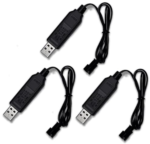 USB Chargeur Câble RC Universel 3.6 V 3.7 V, Chargeur Batterie pour Batteries Rechargeables LiPo SM-2 Broches, pour Drone, Les Jouets Télécommandés Voitures, Camions Trains