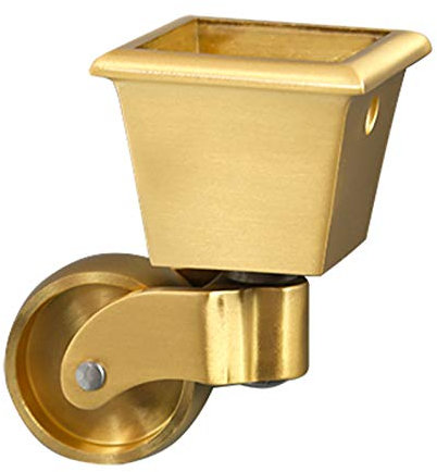 Ruedas giratorias de latón macizo de 32 mm con copa cuadrada, universales, para muebles, con giro de 360°, estilo antiguo vintage, capacidad de carga de 150 kg, aptas para patas de piano, sofás y mesa