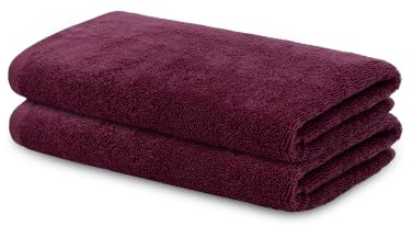 LOOKS BY WOLFGANG JOOP 2X Gästehandtuch WC 30x50 cm – 100% Baumwolle Burgundy