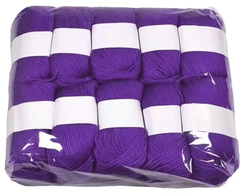 10er Set Luxus - Mischgarn - 500g Wolle - 25 lila - weiches Webgarn geeignet für Pullover, Babydecken, Schals - 10x 50g - Hochwertige Fasern für Häkeln und Basteln