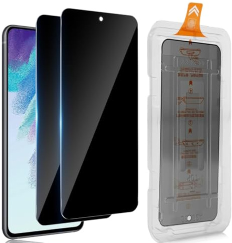 Wayneer Verre Trempé Anti-Espion Pour Samsung Galaxy S21 FE, 2 Pièces | Dépoussiérage Automatique, Privacy Film, 9H Dureté HD, Anti-Poussière Anti Rayures Anti-Spy Protection écran