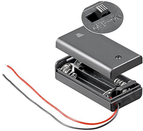 CableStop AA x 2 Battery Holder with Connection Wire Cable and On Off Switch (Pack of 5)