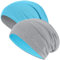 Hatstar 2in1 Reversible Damen Beanie | Damen und Herren Mütze | Baumwoll Sommermütze | Fahrradmütze (hellgrau/türkis)
