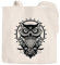Jutebeutel coole Eule Owl Baumwolltasche Stoffbeutel Autiga® natur 2 lange Henkel