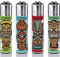 CLIPPER® Classic Large nachfüllbare Feuerzeuge | 4 Stück für die Sammlung + 1 doppeltes Motiv für die Hosentasche = 5 Stück | Tiki #2