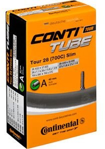 Continental Tour 28 slim tube 700 x 28-37C Schrader valve Inner Tube black