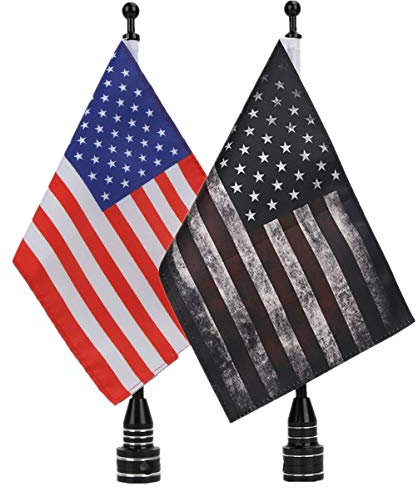 E-Most Verstellbare 15,2 x 22,9 cm amerikanische Flagge + Fahnenmast-Halterung & 15,2 x 22,9 cm Adler Flagge + Stangenhalterung, für Harley Davidson Honda Goldwing CB VTX CBR Yamaha