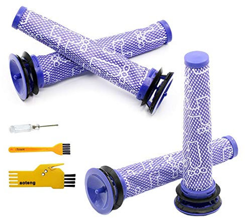 4 pcs lavables pré filtres de remplacement pour Dyson DC58 DC59 DC61 DC62 V6 V7 V8 V8 + Kit d'accessoires pour aspirateur sans fil
