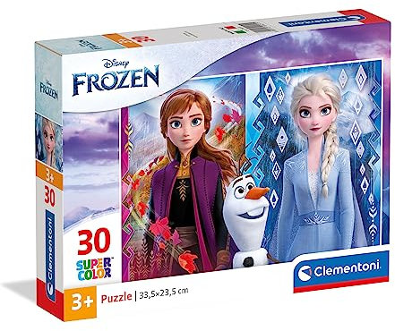 Clementoni Supercolor Disney Frozen Puzzle for Children Age 3+, Multi-coloured, 2 x 30 Pieces, Standard size