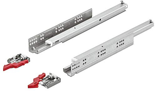 Gedotec Schubladenschienen Vollauszug 350 mm Unterflurführung mit Push-to-Open | 1 Paar - Teleskopschienen Matrix Runner UM A30 | Schienen für Holz-Schubkästen | Schubladen-Auszüge mit Kupplungen