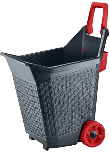REPLOOD Carrello Kart Con Ruote Rosse Porta Legna Giardino Piante Fiori Capacita' 76Lt