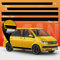 Auto-Dress Seiten-Streifen Aufkleber Set/Dekor passend für VW T4, T5 & T6 Bus - Motiv: Clean Original (111M Black Matt, Langer Radstand)