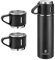 Vacuum Insulated Flask 500ml/16.9oz Stainless Steel Thermo Bottle with Cup for Coffee Water Hot and Cold Drink Flasks.(Black,Set)
