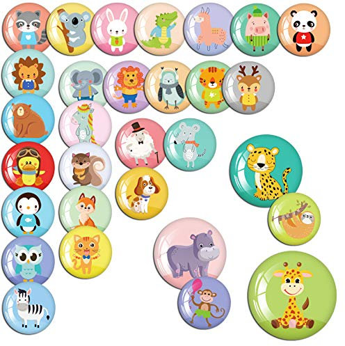 M MORCART 30 Tiermagnete für Kinder, Bunte Kinder Kühlschrankmagnete, Mitgebsel Kindergeburtstag, Süße Magnete für Magnettafel Kühlschrank, Lernwerkzeuge Belohnung (3cm)