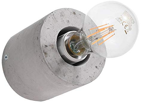 SOLLUX Wandleuchte SALGADO Beton – Wandlampe Innen L: 10, B: 10, H: 10, Fassung E27, dimmbar – Ideal für Flur und Wohnzimmer