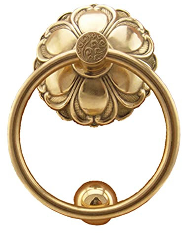 MMQGQ Retro-Blumen-förmiger Messing-türklopfer, Antike Verdickter Anti-rost-türgriff, Fronttür-Dekoration Zubehör Für Gartenhof(Color:C)