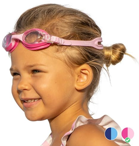 Limmys Premium Kinder Schwimmbrille – Anti-Beschlag Schwimmbrille mit UV-Schutz, Auslaufsicherem Sitz & Verstellbarem Band – Mit Schutzetui