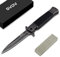 GVDV Klappmesser mit G10-Griff, 7Cr17 Edelstahl EDC Taschenmesser, Steingewaschen Klinge Einhandmesser, Survival Jagd Camping Outdoor Messer für Männer (Stonewash)
