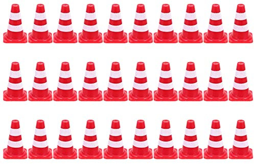 TOYANDONA 30Pcs Cônes De Signalisation Miniatures en Abs pour Enseignement, Décoration Et Jeux De Construction, Accessoires De Circulation pour Enfants