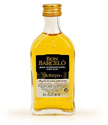 Lote de 20 Botellas Decorativas Modelo Petaca deRon Barceló Añejo. Regalos Originales. Licores y Complementos. Detalles para Bodas, Comuniones, Bautizos y Cumpleaños. DS