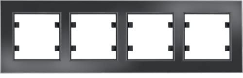 Lumina passion Rahmen 4-fach horizontal Glas schwarz WL9241 Hager Polo 8694407002440