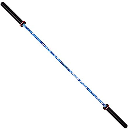 Olympische Langhantelstange mit Kugellager, 2 m, Camouflage-Blau, Keramik-Griffbeschichtung, 6 Nadellager, 450 kg Gewichtsgrenze