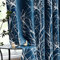 Fmfunctex Navy Silver Blackout Curtains for Living Room 90 inch Drop Eyelet Curtains for Bedroom Tree Branch Foil Thermal Insulated Window Curtain Panels 2 Panels