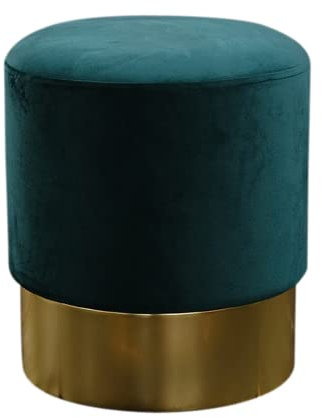 KAWOLA Hocker Liza Pouf Velvet Samt Gepolsterer Wohnzimmer Hocker Fuß Gold rund