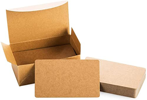 100 Stück Blanko Papier Karten Wortkarte, Leere Visitenkarten Karteikarten, Mitteilungskarte DIY Papier Karten Kärtchen für Schule Home Office Supply (kraftpapier)