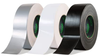 RODOPI Panzertape FixGrip 50mm x 50m Gewebeband Silber Schwarz Weiß Panzerband extra stark Gewebeklebeband Stärke 0,15mm Gaffa Tape Duct Tape wasserfest (12 Rollen, Schwarz)