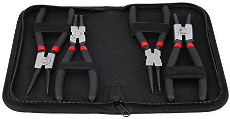 Pinza de anillo de seguridad, pinza de anillo de seguridad de 4 pulgadas de 7 pulgadas, pinza de anillo elástico para anillos elásticos internos doblados externos adecuados para pinzas seeger