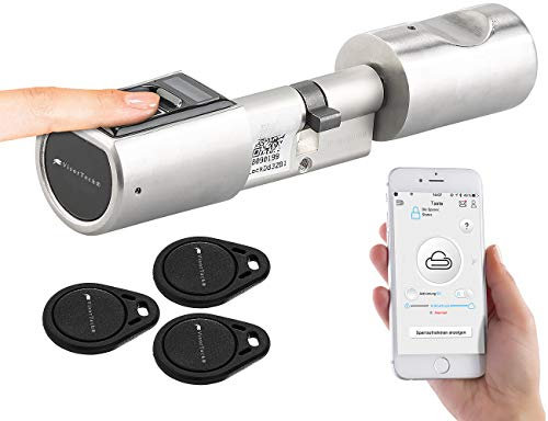 VisorTech Schloss Fingerabdruck: Elektronischer Tür-Schließzylinder, (Versandrückläufer) (Türschloss Finger, Elektronische Schlösser, Elektronisches)