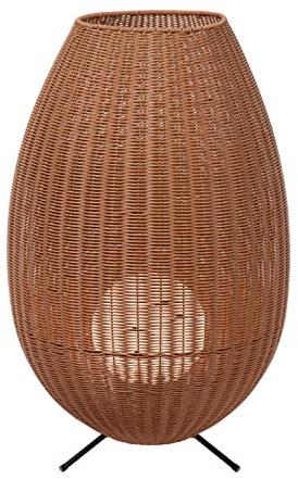 LUCIDE COLIN IP44 - wiederaufladbare Stehlampe Außen - Akku/Batterie - LED Dim. - 1x3W 3000K - IP44-3 StepDim - Helles Holz