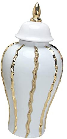 Fonowx Keramikvase, Porzellan, Ingwerglas, Dekoration, Organizer, Tempelglas, Vase mit Deckel