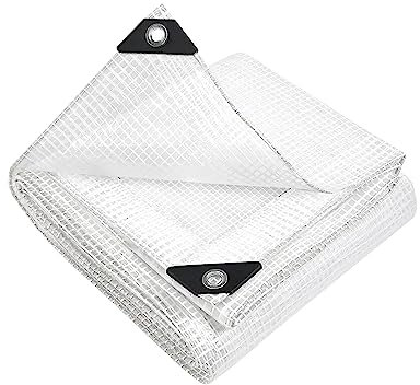 Il Gruppone Passione Casa Telo Antistrappo Retinato Multiuso Telone Impermeabile Occhielli Metallici Bordi Rinforzati Protettivo Tenda Balcone Resistente Raggi UV per Esterni - Trasparente - 2x3m