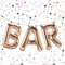 Kopper-24 Folienballon-Set Bar in Roségold, 80 cm - Tolle Deko für Cocktailpartys, Geburtstage & Events - Stilvoller Schriftzug für Deine Hausbar