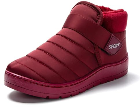 JOMIX Pantofole Donna Stivali Invernali Ciabatte Chiuse Calde da Casa Scarpe Mocassini da Inverno Babbucce Pelose Comode Chiusura a Strappo Regolabile