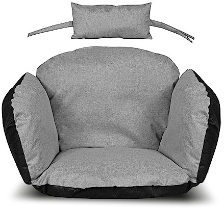 KingGarden Cojín de Jardín para Silla Colgante Columpio Nido de Cigüeña Impermeable (Gris Oscuro, 112x113 cm)