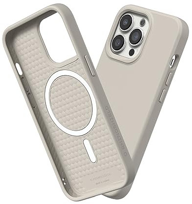 RhinoShield Case kompatibel mit [iPhone 13 Pro] | SolidSuit - MagSafe-kompatibel -Stoßdämpfende & schlanke Schutzhülle mit Premium Finish - 3.5 Meter Fallschutz - Sandbeige