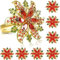 LATERN 8 Pièces Ronds de Serviette de Noël, Or Porte-Serviettes à Fleurs de Noël Boucle de Serviette de Noël avec Strass pour Noël Action de Grâces Mariage Fête Tableau Décoration (4cm x 4cm)
