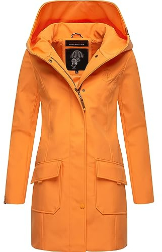MARIKOO Damen Übergangsjacke Softshellmantel atmungsaktiv mit Kapuze Mayleen XS-5XL