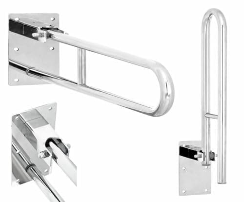 probath KLAPPGRIFF SILBER 70 CM EDELSTAHL WANDSTÜTZGRIFF STÜTZKLAPPGRIFF WANDGRIFF 700 MM HALTEGRIFF ROSTFREI