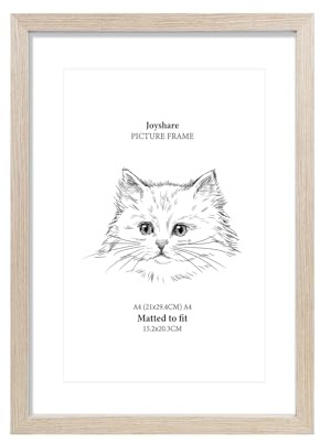 Joyshare DIN-A4-Bilderrahmen Eiche 3er-Set 21×29,7 cm mit Passepartout | MDF-Holzrahmen mit hochklarem Acrylglas, moderner Wechselrahmen für Fotos, Bilder und Kunstwerke