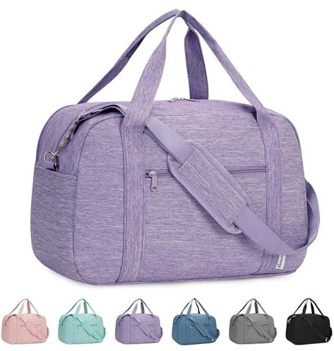 for Easyjet Cabin Bag 45X36X20 Underseat with Laptop Compartment 14 Inch Travel Duffel Bag with Wet Pocket Weekender Overnight Carry on Luggage for Women and Men 25L (Purple)