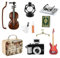12 Stück Puppenhaus Mini Musikinstrument, 1:12 Puppenhaus Miniatur Musikinstrumenten Set, Miniaturen Puppenhaus Zubehör, Mini Koffer Puppenhaus Deko, Modell für Deko Puppenhaus