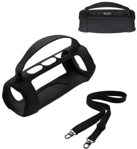 Generic Housse de protection en silicone pour enceinte Bluetooth portable JBL Charge 5 Wi-Fi/Charge 5 avec sangle et accessoires