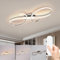 WSXEDC Moderne LED Kreative Deckenleuchte, Dimmbare Metall Chrom für die Augenpflege Deckenlampe Mit Fernbedienung für Wohnzimmer Schlafzimmer Esszimmer Flure Chrom 60cm