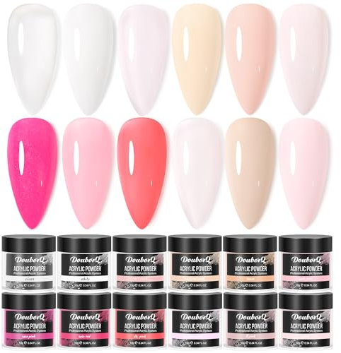 12 Farben Acryl Nagelset Professionelles Polymer für 3D French Nail Manicure Extension Nail Carving, langlebige Beauty-Geschenke